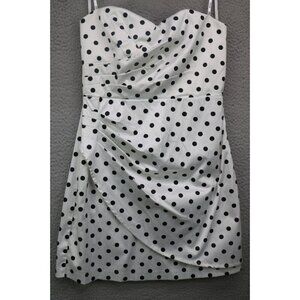 XOXO Strapless Satiny Polka Dot Mini Dress-Size 9-Party-Empire Waist-Cocktail